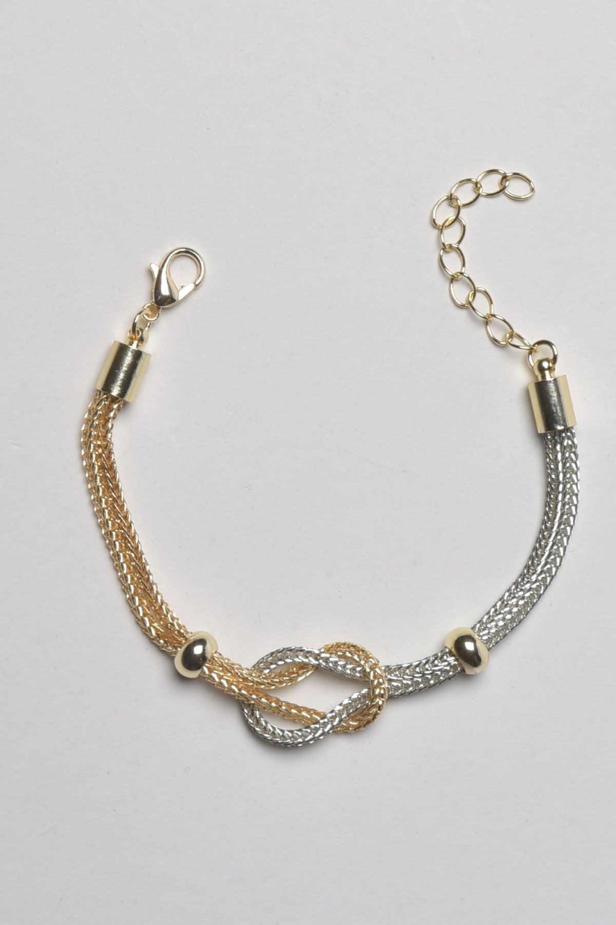 Elara Tauknutekjedearmbånd med sirkulært vevd dobbel kjede, 15 cm + 5 cm justerbar lengde.