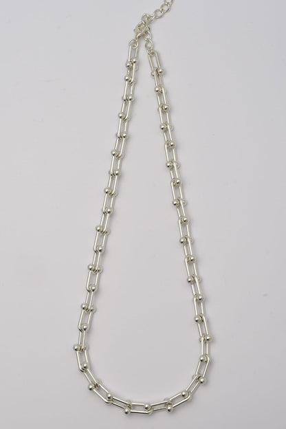 Chantal sølvfarget smykkekjede i stål, 44 cm + 5 cm lengde