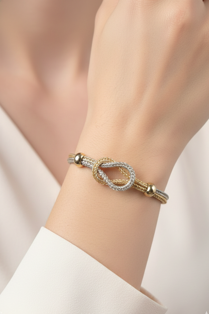 Elara Tauknutekjedearmbånd – Sirkulært Vevd Design | 15 cm + 5 cm | Smykkefeber