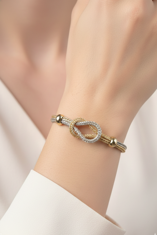 Elara Tauknutekjedearmbånd – Sirkulært Vevd Design | 15 cm + 5 cm | Smykkefeber