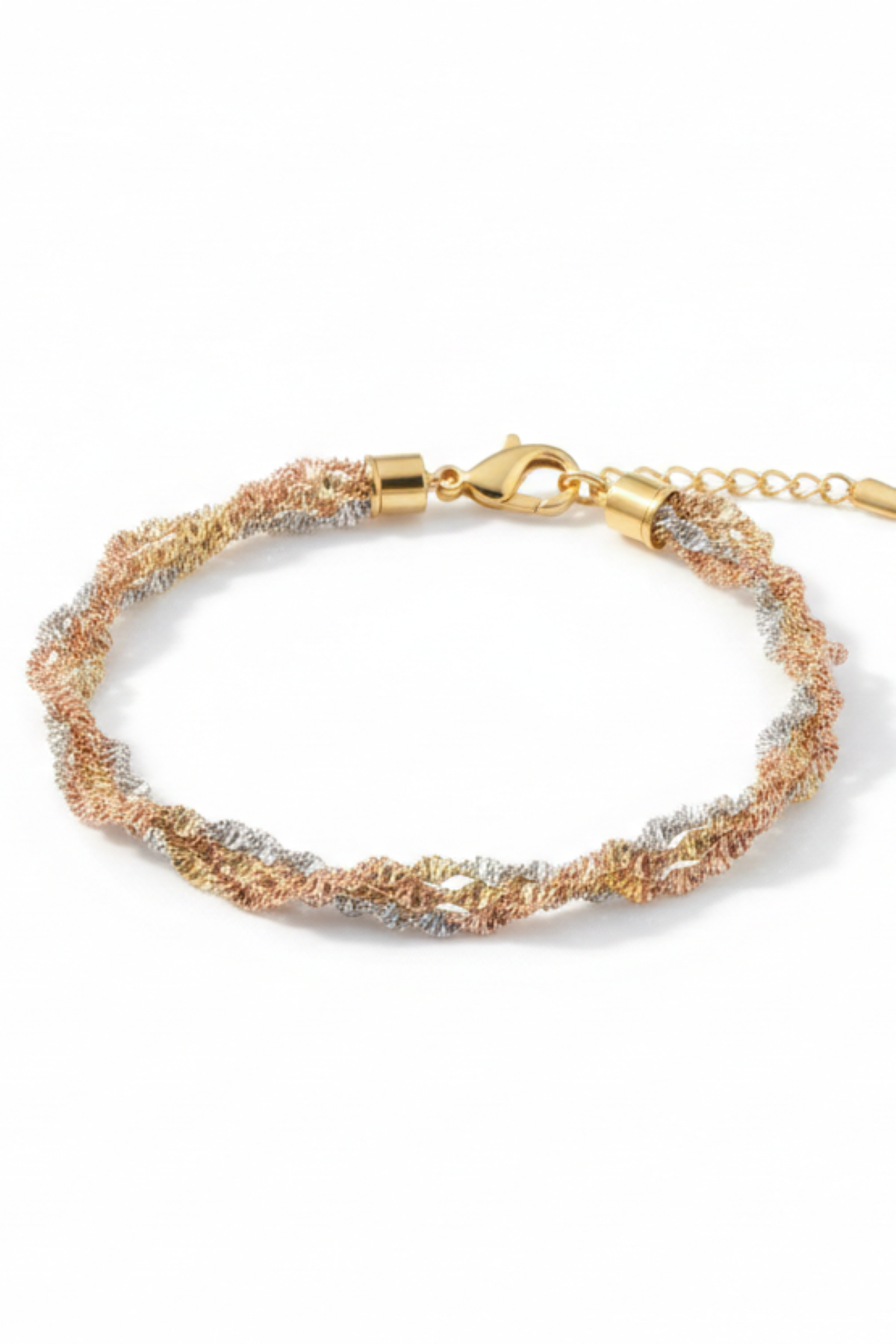 Gyllenblomst armbånd i rustfritt stål med flerfarget finish, justerbart 15+5 cm