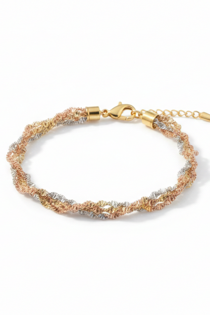 Gyllenblomst armbånd i rustfritt stål med flerfarget finish, justerbart 15+5 cm