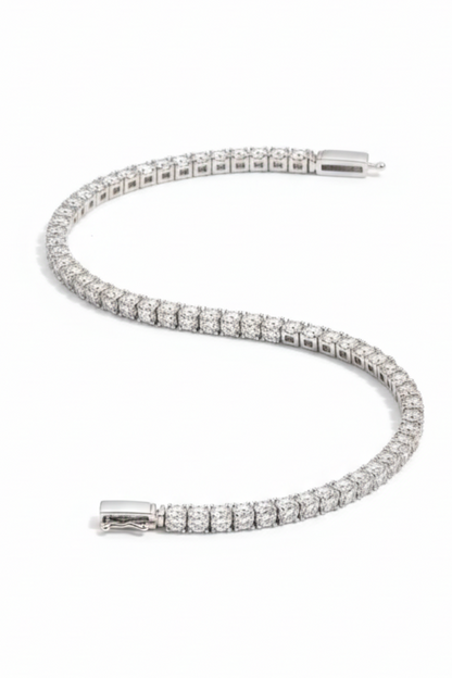 Iselin klassisk tennisarmbånd i sølvfinish 19 cm – stålarmbånd i sølvfarge