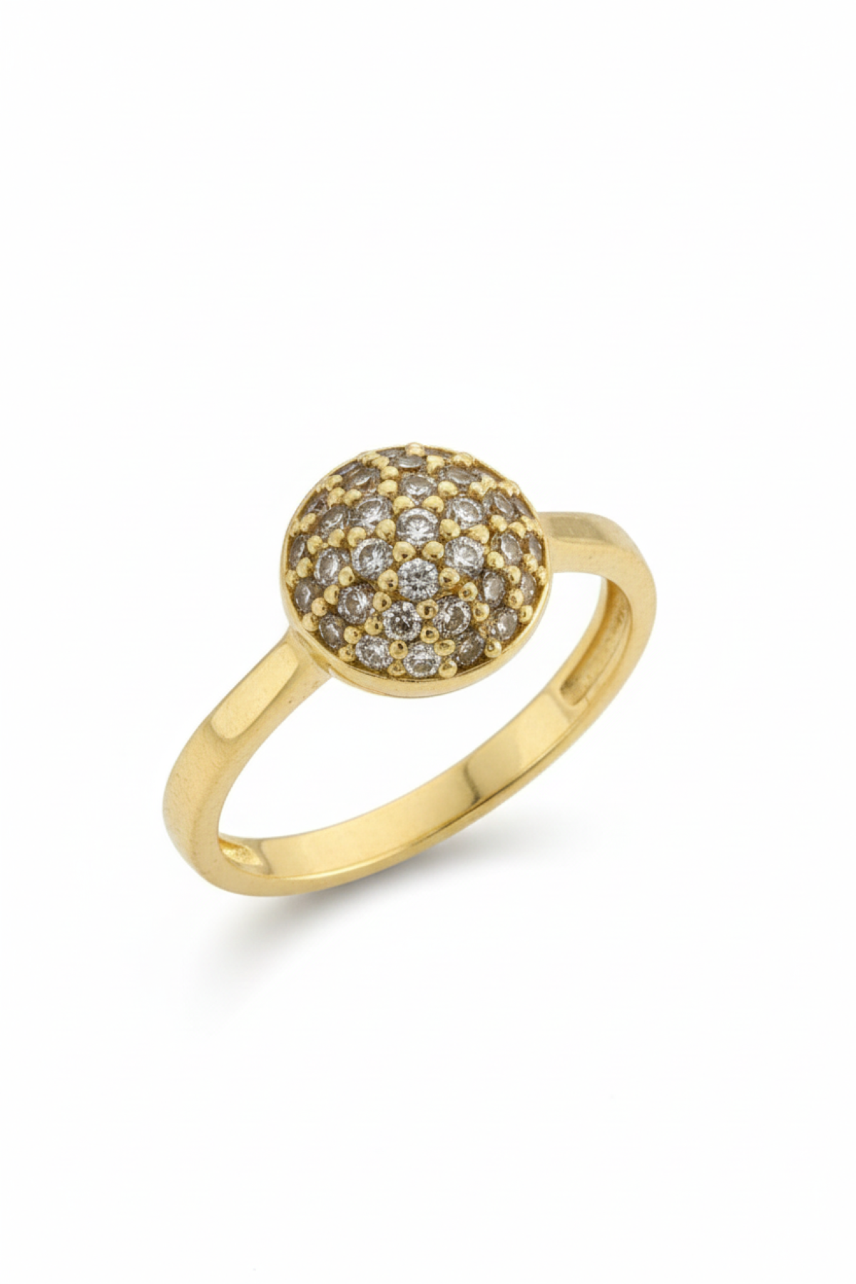 Pomella Ring – Gullfarget Stål med Glitrende Steiner