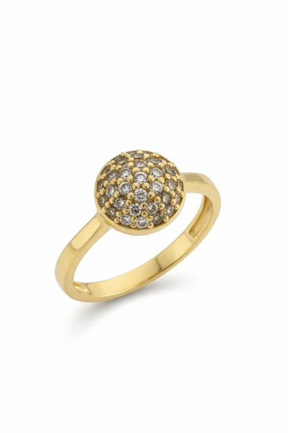 Pomella Ring – Gullfarget Stål med Glitrende Steiner