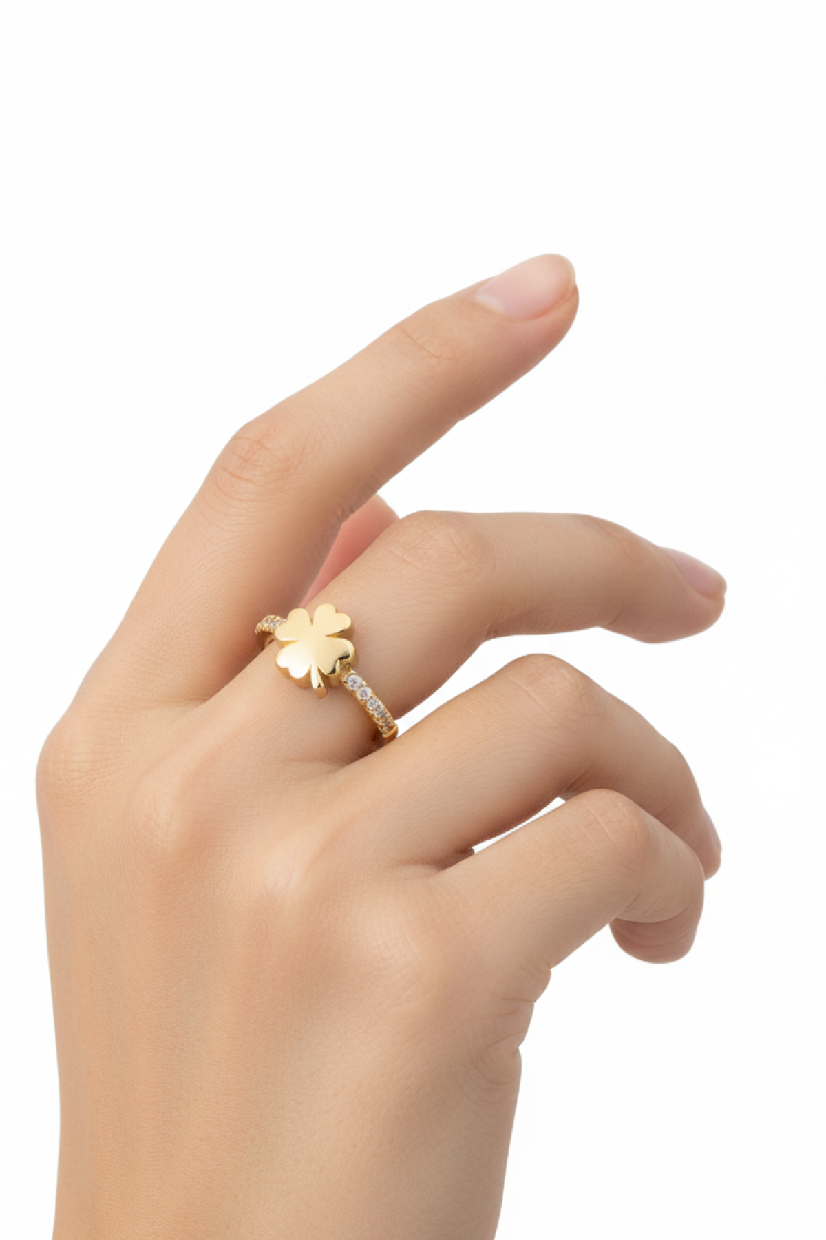 Elegant gullfarget justerbar ring i stål – Smykkefeber