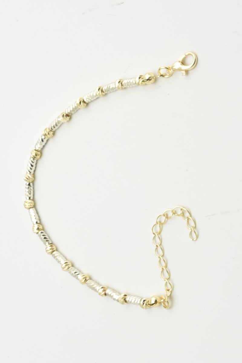 Zinnia armbånd i rustfritt stål med tofarget design, justerbart 15+5 cm