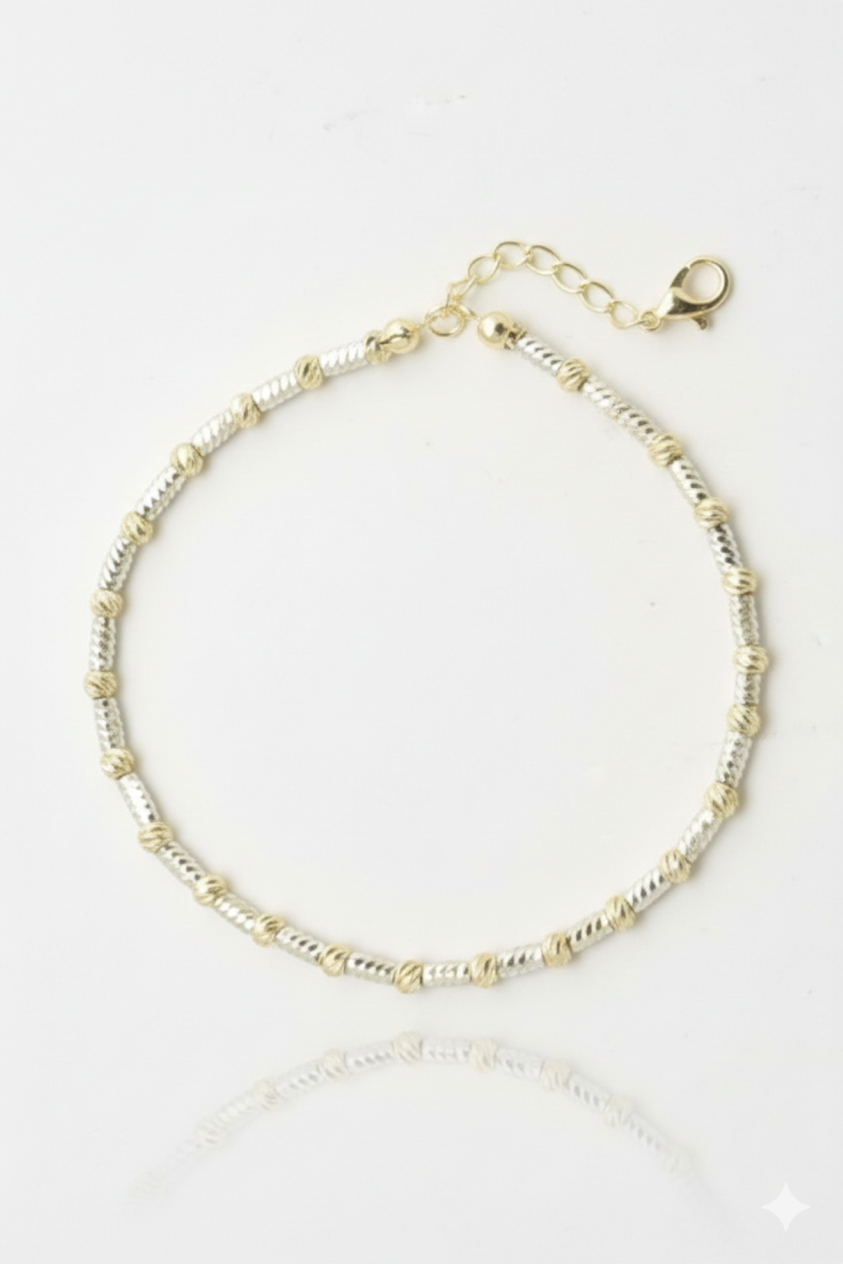 Zinnia armbånd i rustfritt stål med tofarget design, justerbart 15+5 cm