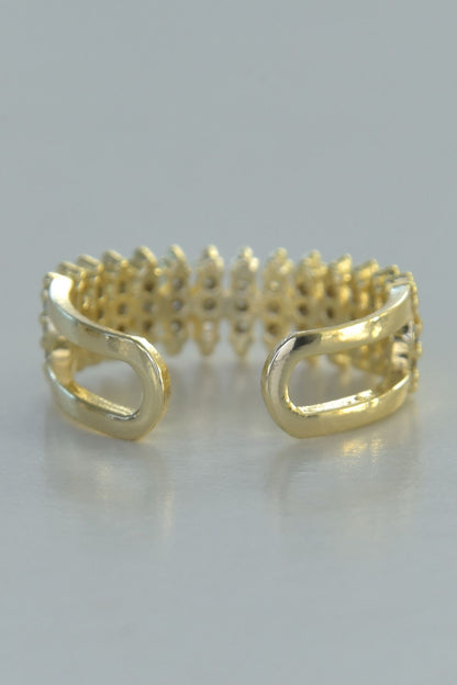 Bliss-ring i gullfarget stål med glitrende steiner