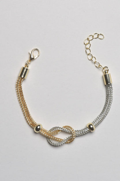 Elara Tauknutekjedearmbånd med sirkulært vevd dobbel kjede, 15 cm + 5 cm justerbar lengde.