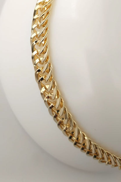  "Iris gullfarget kjede i rustfritt stål, 37 cm + 5 cm forlengelse, ideell for daglig bruk.