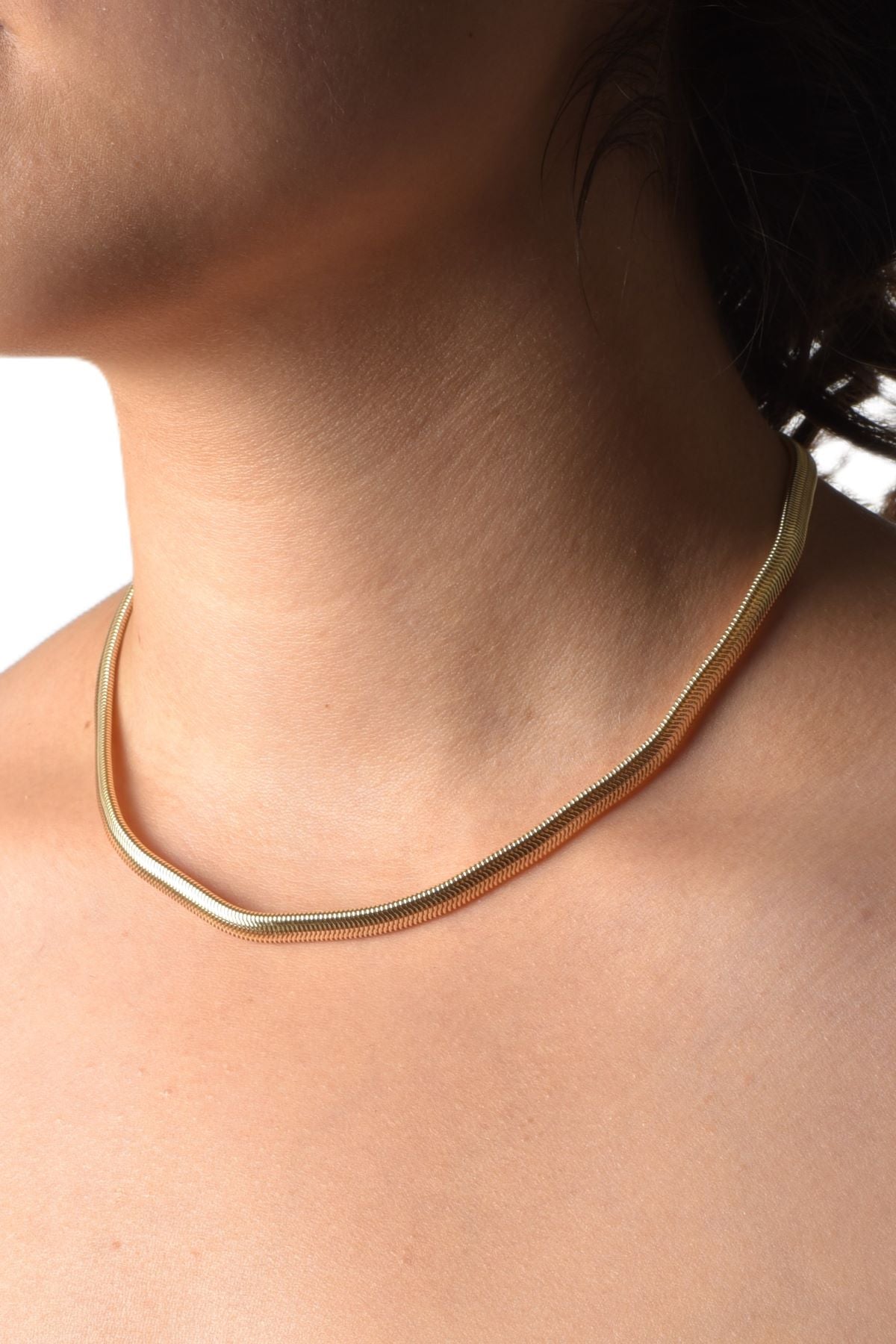 Kaia halskjede i stål, 38 cm + 5 cm justerbar lengde.