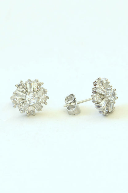 Månestein øredobber laget av rustfritt stål og zircon steiner, perfekt for stilfulle antrekk