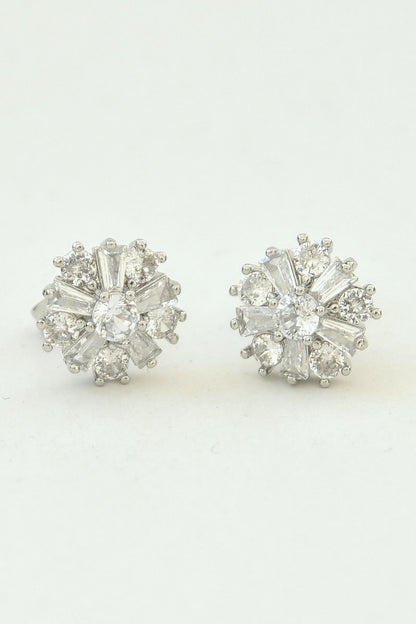 Månestein øredobber dame – rustfritt stål og zircon – Smykkefeber