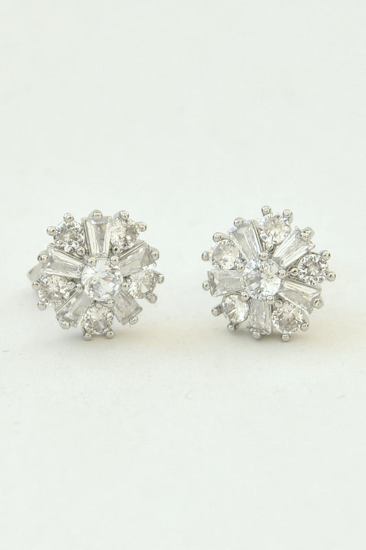 Månestein øredobber dame – rustfritt stål og zircon – Smykkefeber