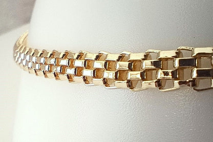 Rhea gul stålkjede, 37 cm + 5 cm, elegant og slitesterkt smykke.