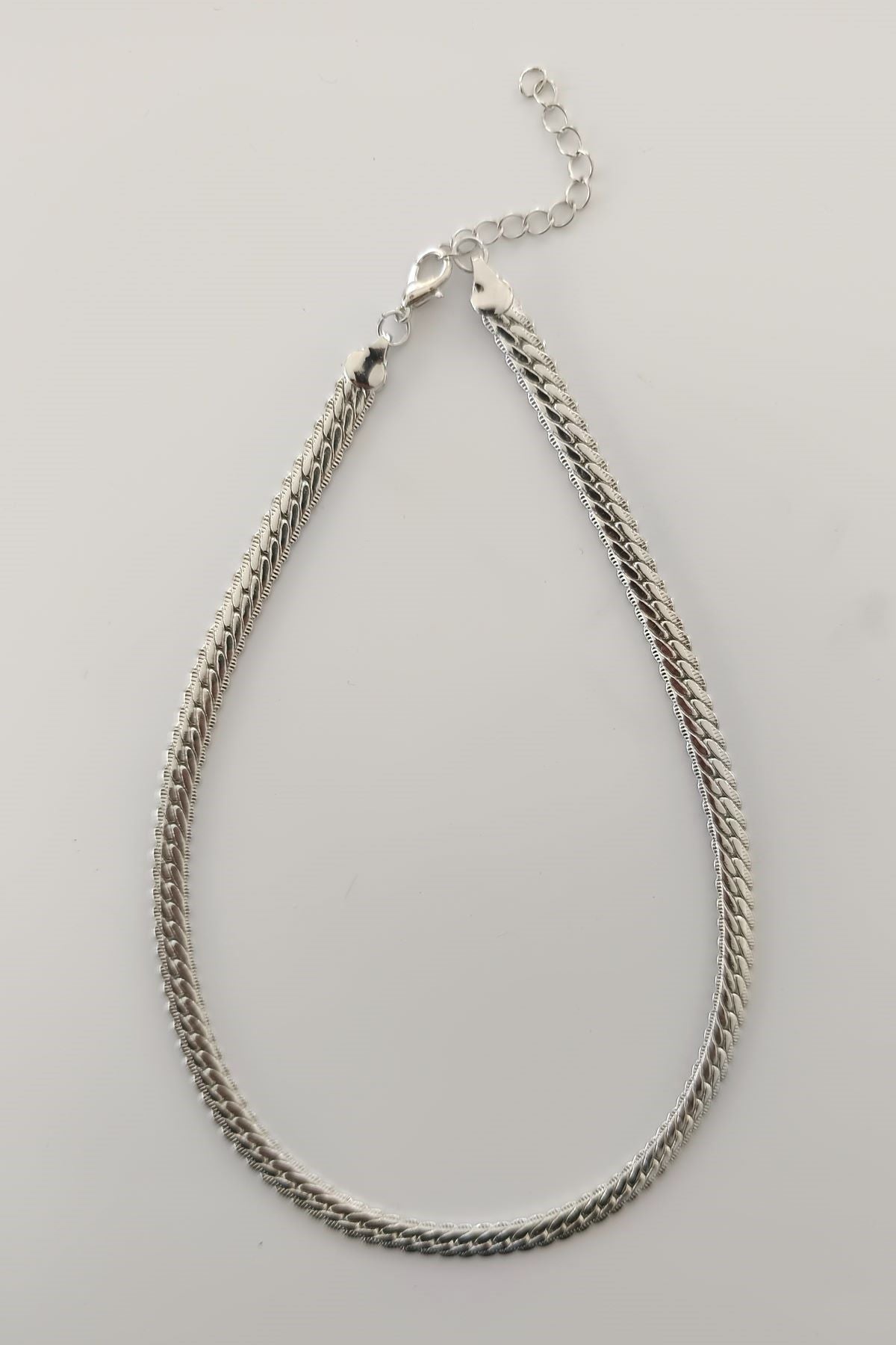 Selene Sølvfarget Kjede - 37 cm + 5 cm | Slitesterkt Stål Halskjede
