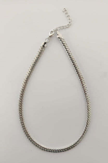 Selene Sølvfarget Kjede - 37 cm + 5 cm | Slitesterkt Stål Halskjede