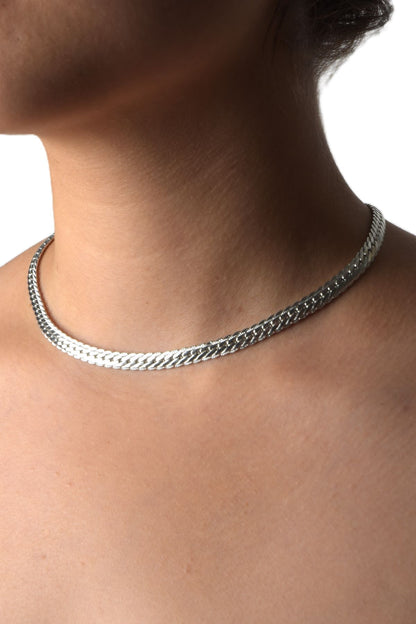 Selene Sølvfarget Kjede - 37 cm + 5 cm | Slitesterkt Stål Halskjede