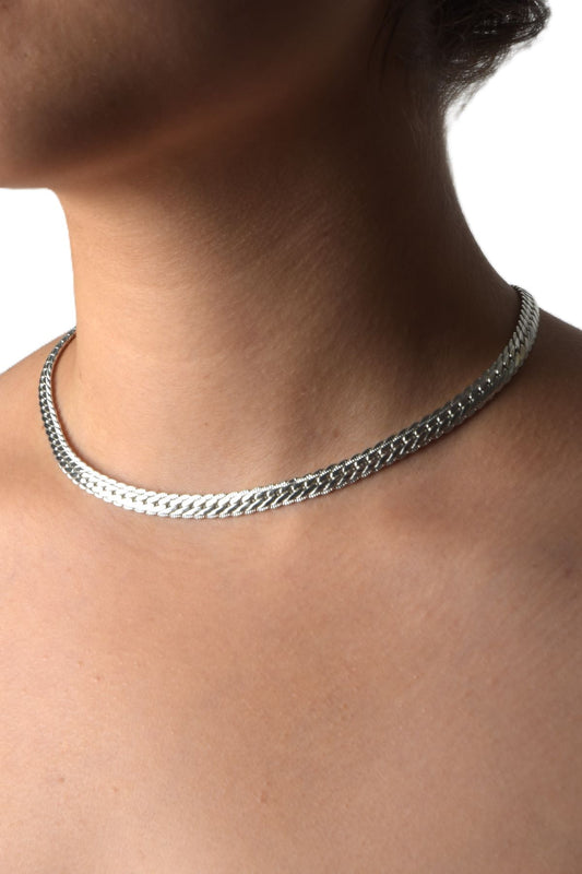 Selene Sølvfarget Kjede - 37 cm + 5 cm | Slitesterkt Stål Halskjede