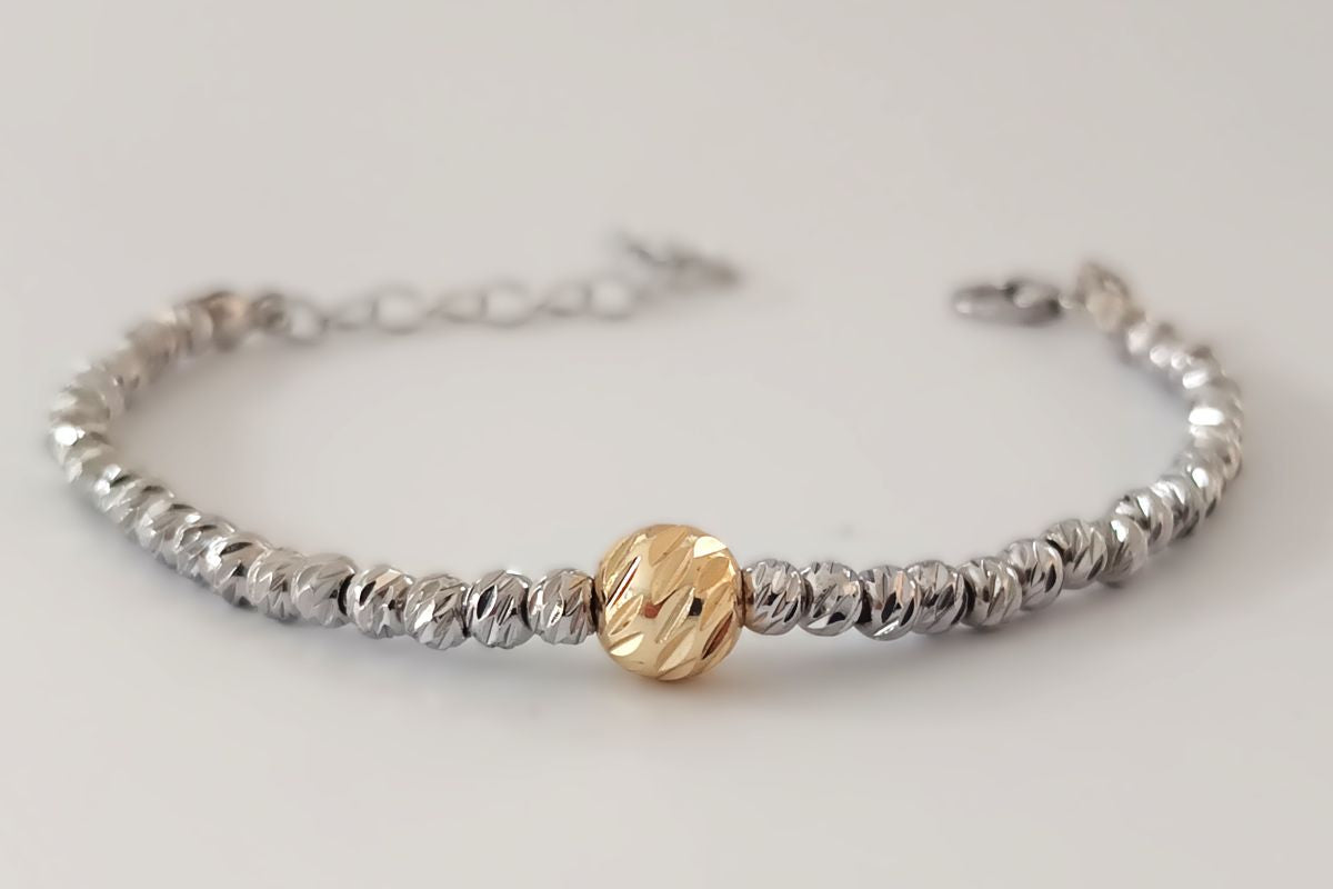 Solina armbånd i sølv og gulltone, stål – 17 cm + 5 cm forlengelse