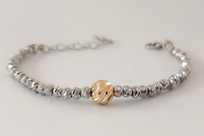 Solina armbånd i sølv og gulltone, stål – 17 cm + 5 cm forlengelse