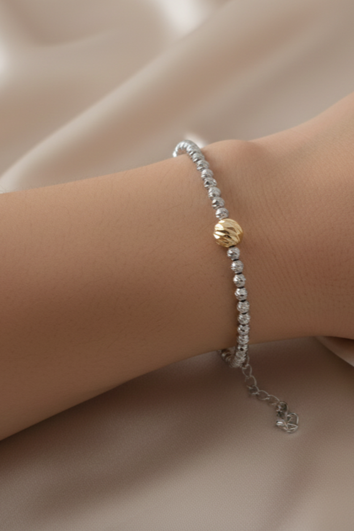 Solina armbånd i sølv og gulltone, stål – 17 cm + 5 cm forlengelse