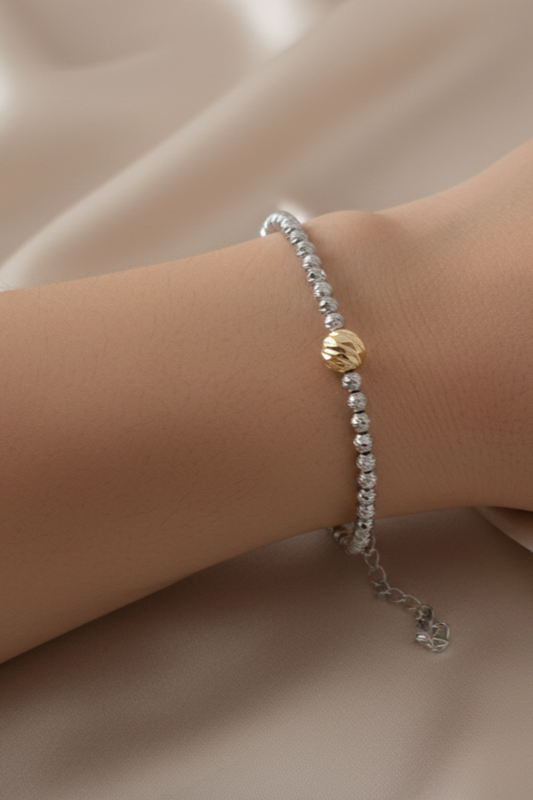 Solina armbånd i sølv og gulltone, stål – 17 cm + 5 cm forlengelse