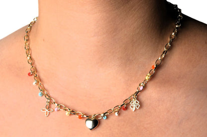 "Venetia kjede i justerbart høykvalitets gullbelagt stål, 38 cm + 5 cm langt."