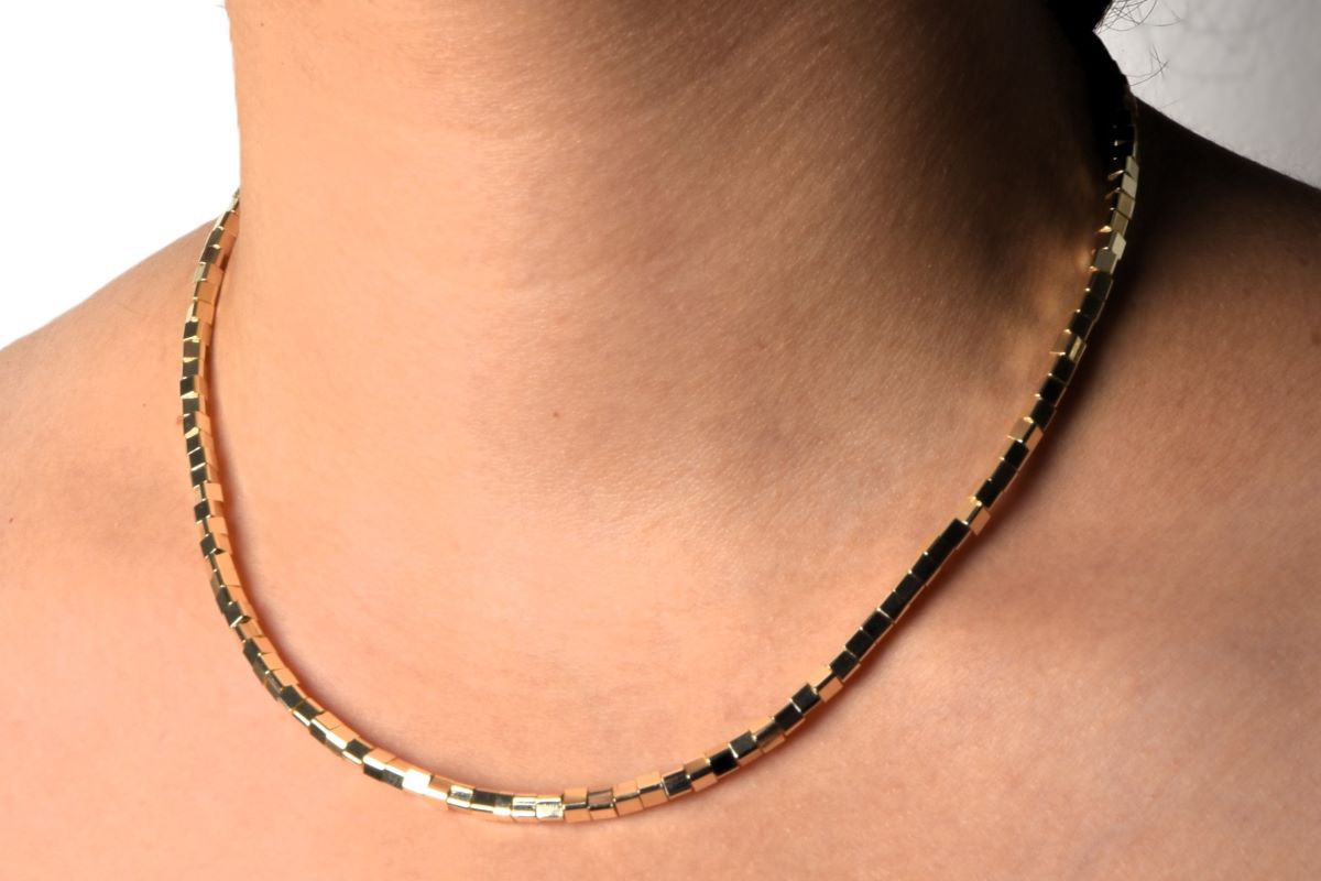 Zenia Gullfarget Kjede - 40 cm + 5 cm | Stilrent Stålsmykke