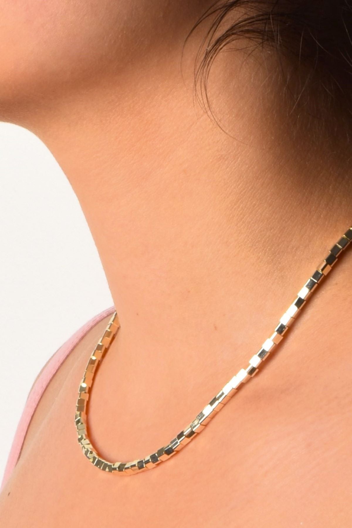 Zenia Gullfarget Kjede - 40 cm + 5 cm | Stilrent Stålsmykke